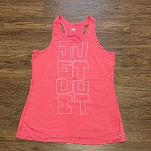 Nike Women's Salmon Pink Tank Top With Just Do It On The Front Size XXL